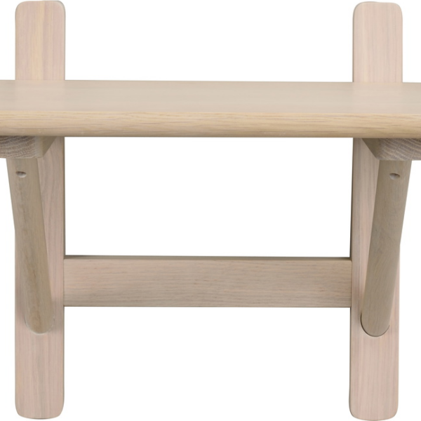 Sengebord/natbord Rowico Camrose hvidvasket egetræ med hylde 40Ã40Ã35 cm